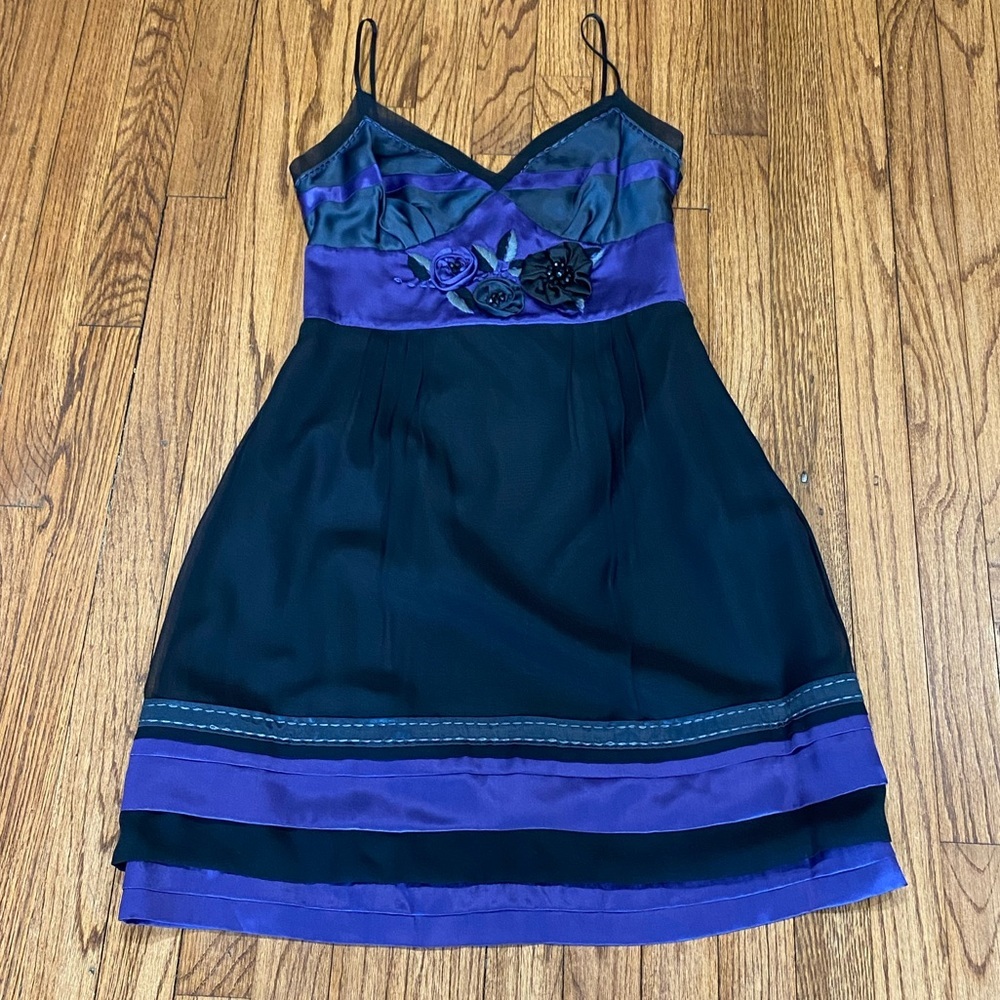 MOSCHINO**Purple & Black Party Dress US 8 $1895